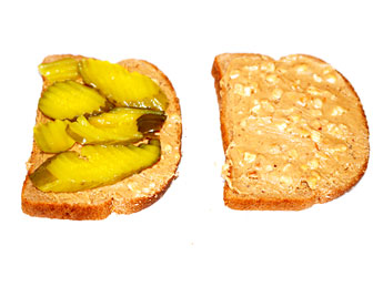 Peanut butter and pickles - from Slashfood
